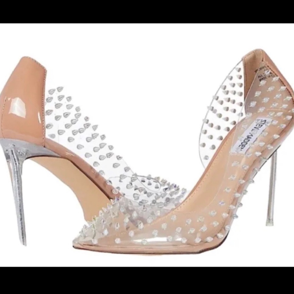 EUC - Steve Madden Tolima / Tolmay Spike Clear Pumps - Size 9 - Picture 2 of 6